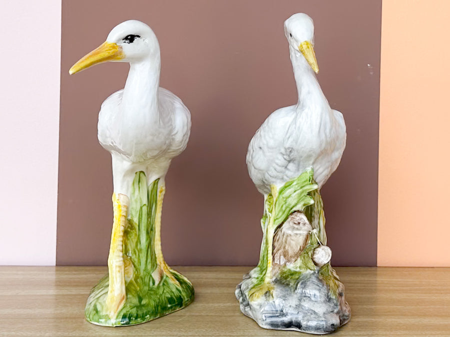 Pair of Old Florida Ceramic Egrets