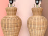 Pair of Cute Wicker Ginger Jar Lamps