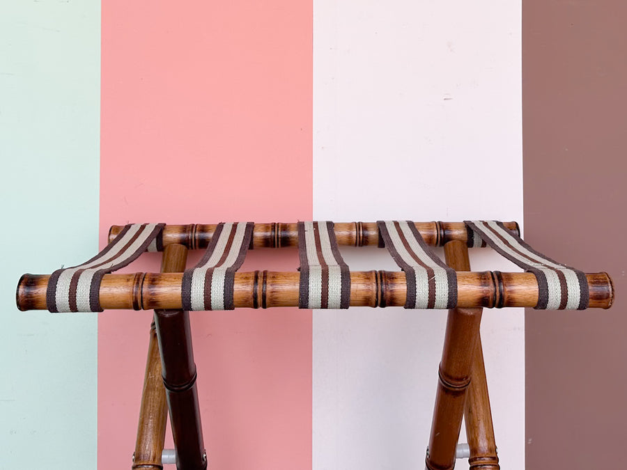 Folding Faux Bamboo Luggage Rack
