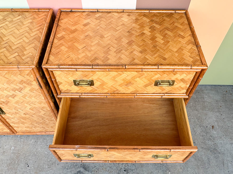 Pair of Old Florida Style Oversized Nightstands