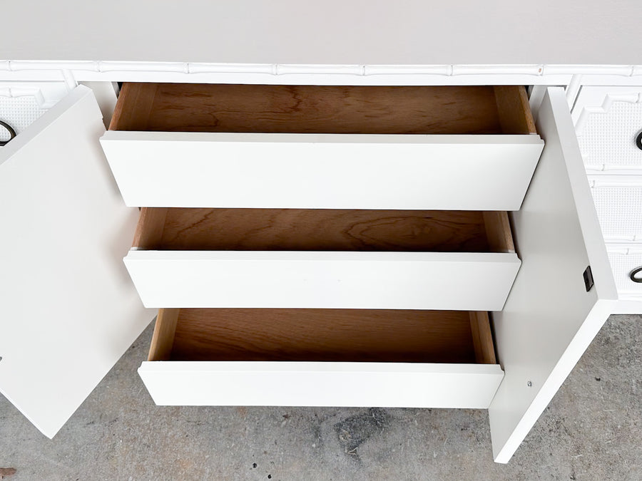 Palm Beach Style Faux Bamboo Credenza