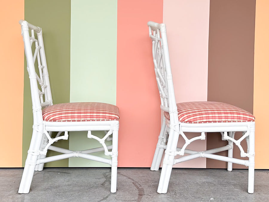 Pair of Fretwork Rattan Chairs