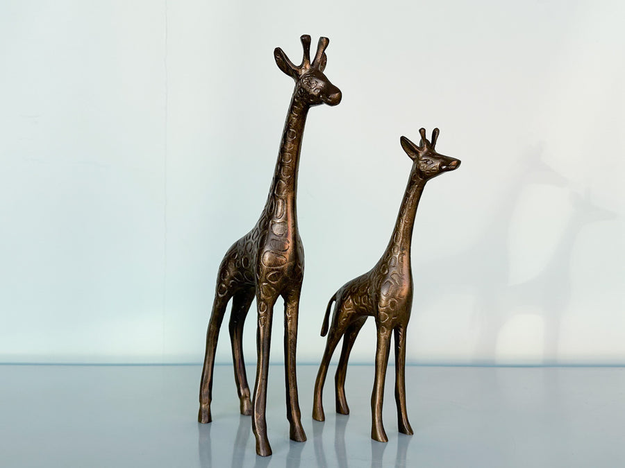 Pair of Petite Brass Giraffes