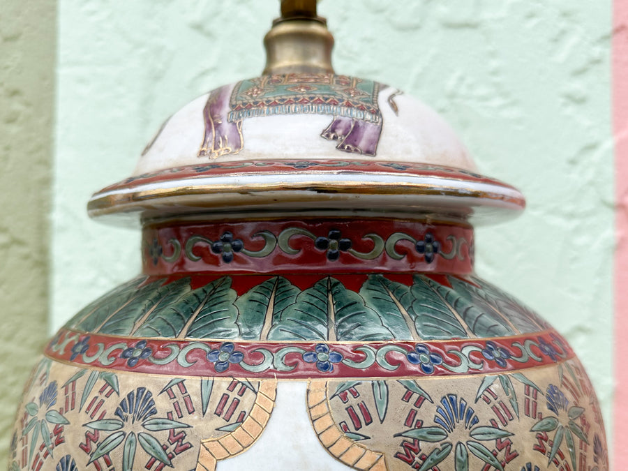 Pair of Elephant Ginger Jar Lamps