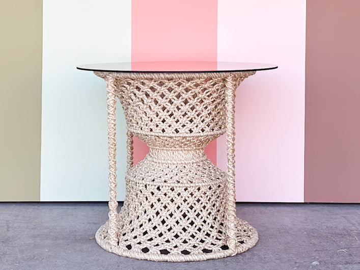 So 70's Macrame Side Table