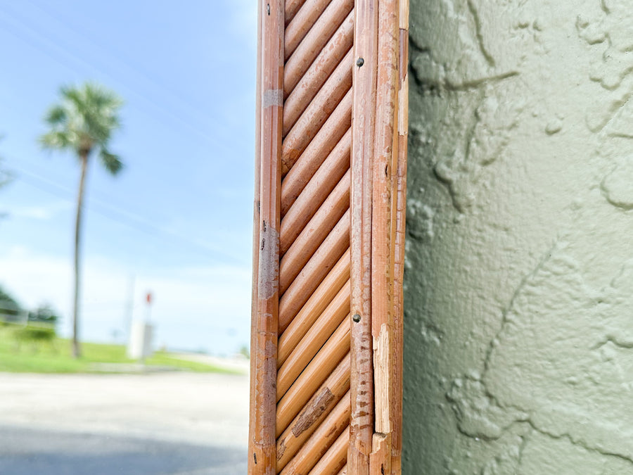 Cool Coastal Pencil Reed Rattan Mirror