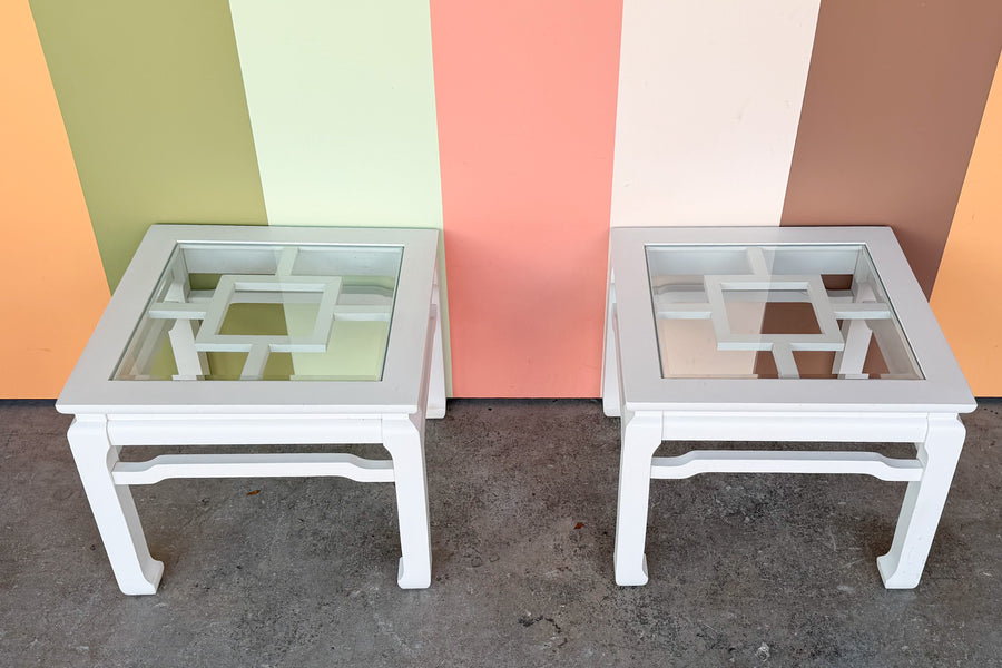 Pair of Ming Style Fretwork Side Tables