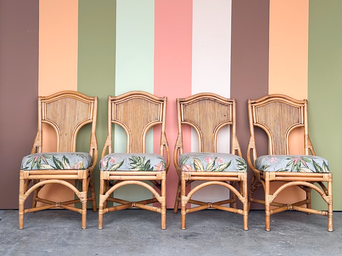 Set of Four Island Style Rattan Dining Chairs