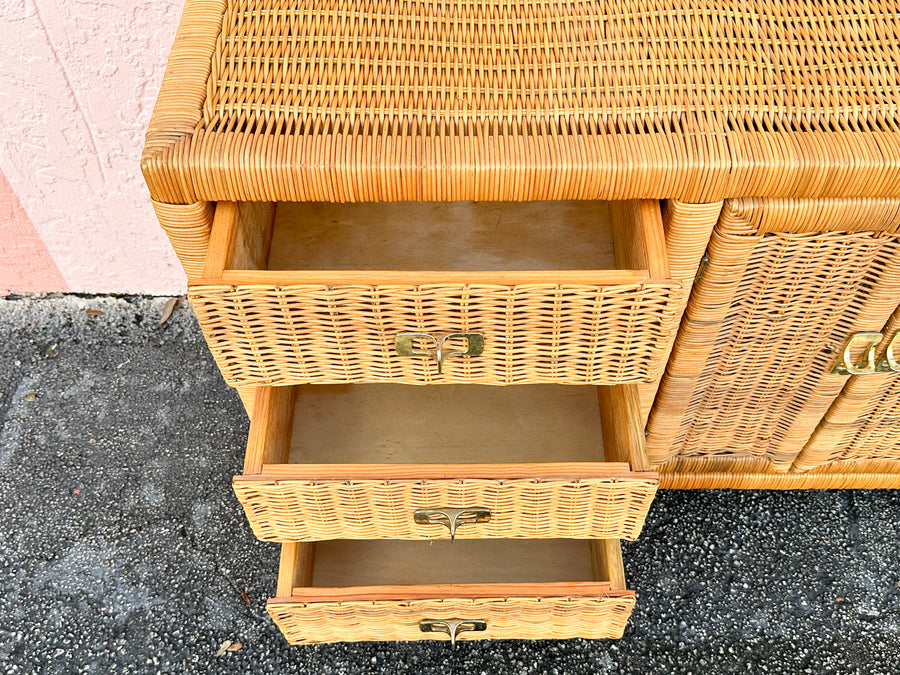 Coastal Chic Wicker Dresser