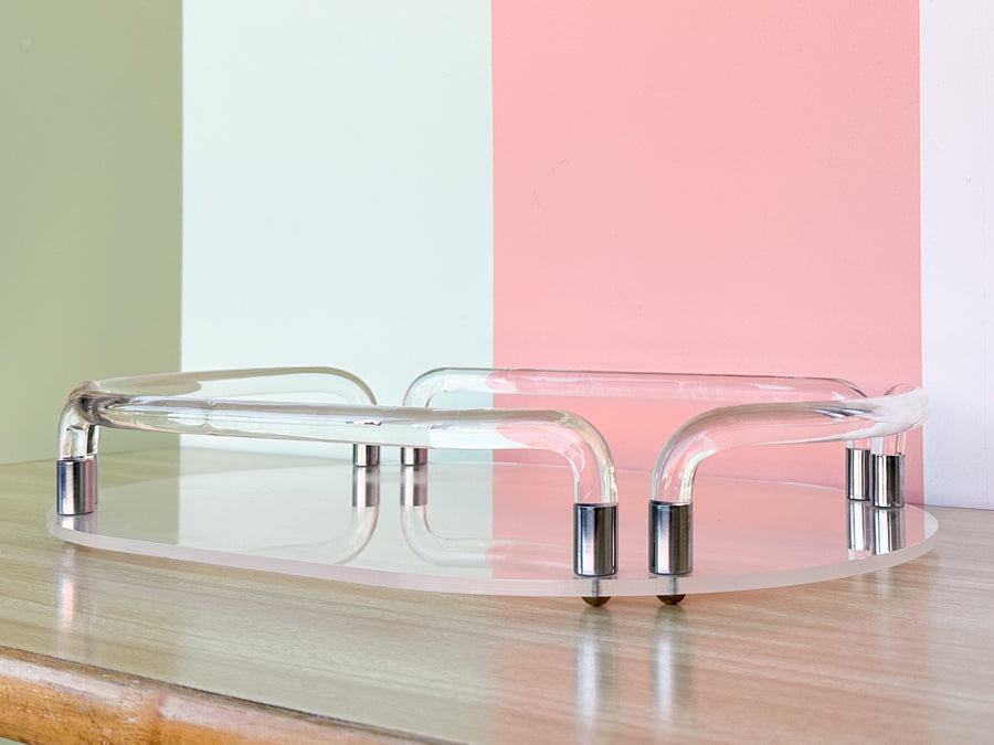 Lucite and Chrome Tray