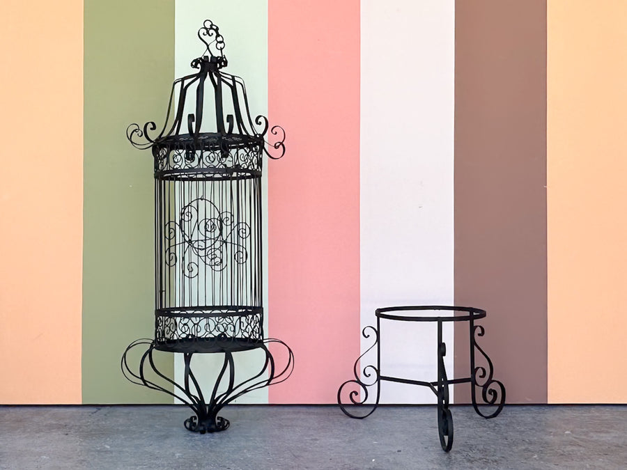 Whimsical Wrought Iron Birdcage