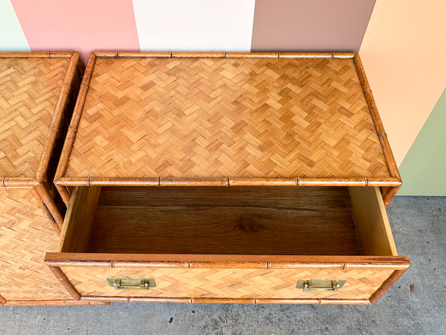 Pair of Old Florida Style Oversized Nightstands