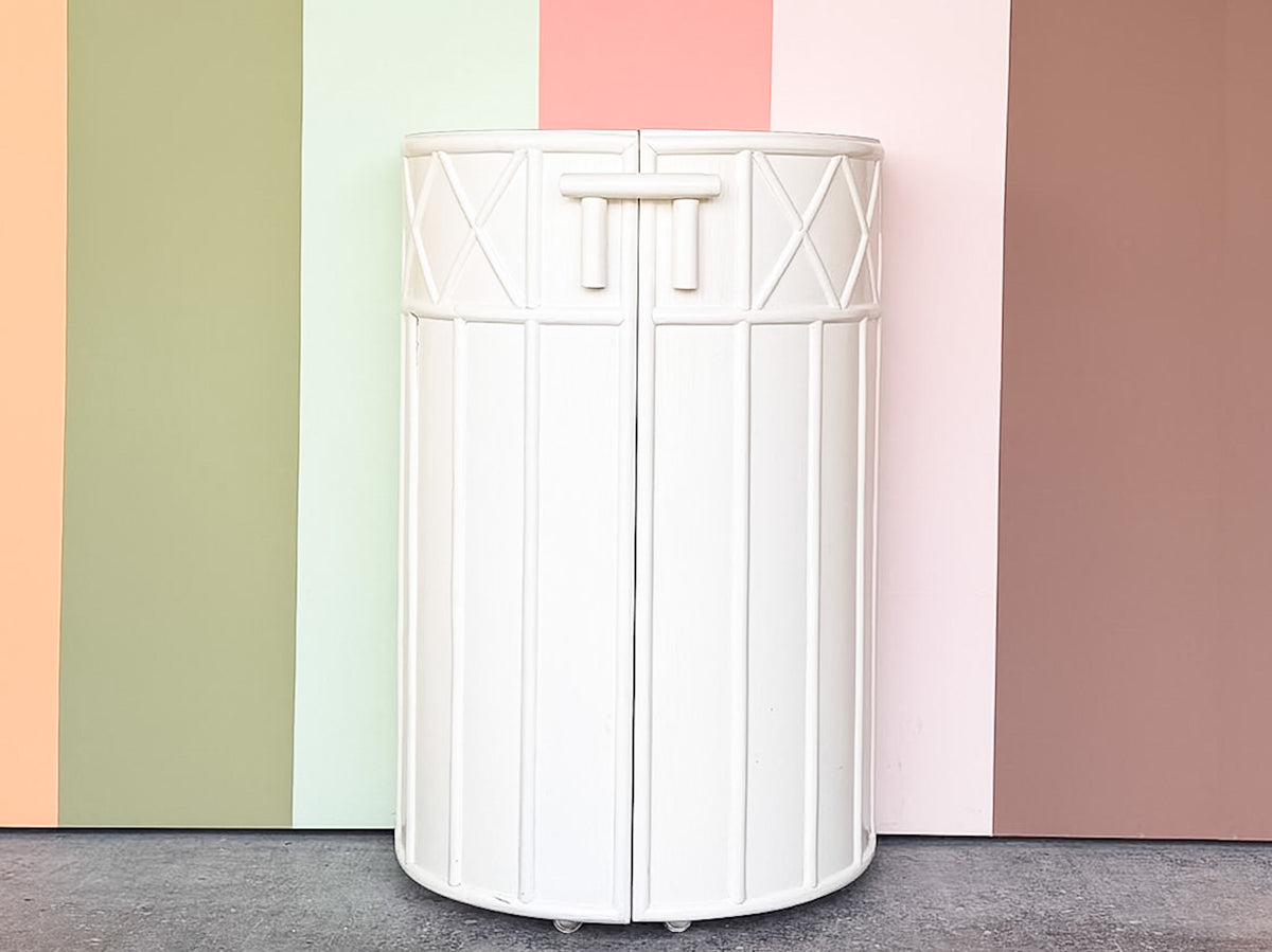 Palm Beach Style Faux Bamboo Bar on Casters