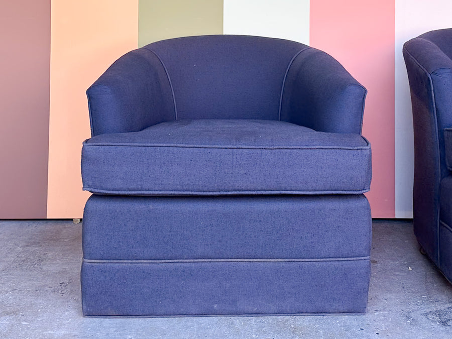 Pair of Cute Navy Upholstered Chairs