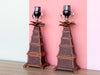 Pair of Petite Pagoda and Palm Lamps