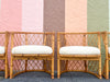 Set of Six Coastal Chic Rattan Dining Chairs