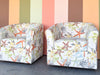 Pair of Starfish Upholstered Swivel Chairs