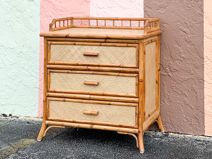 Island Chic Oversized Rattan Nightstand