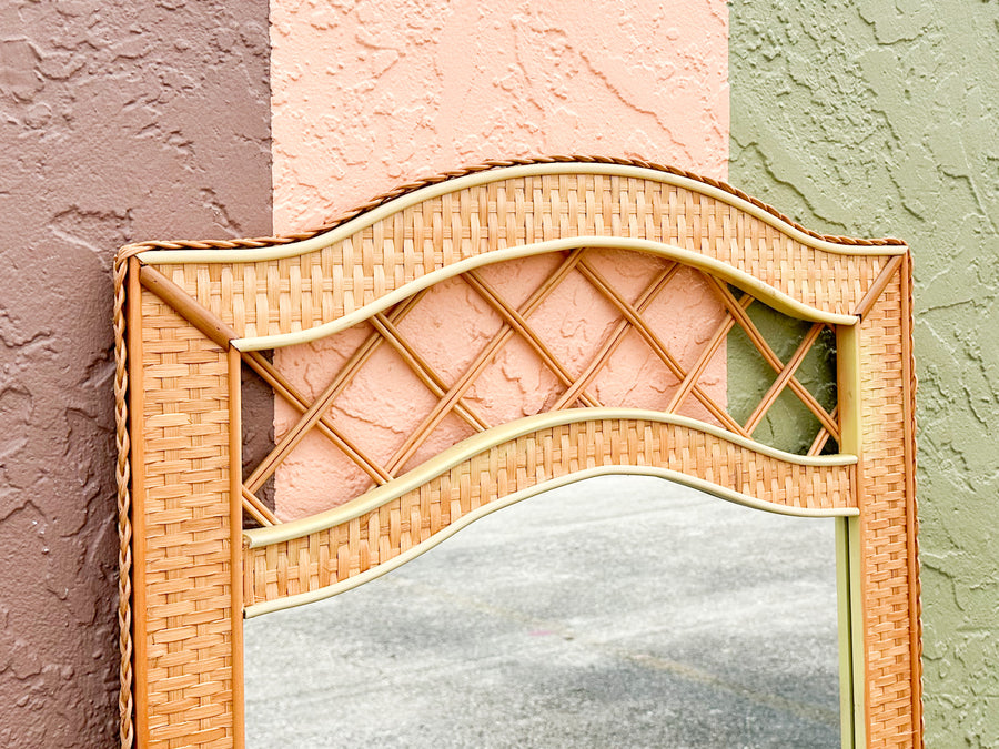 Braided Rattan Mirror