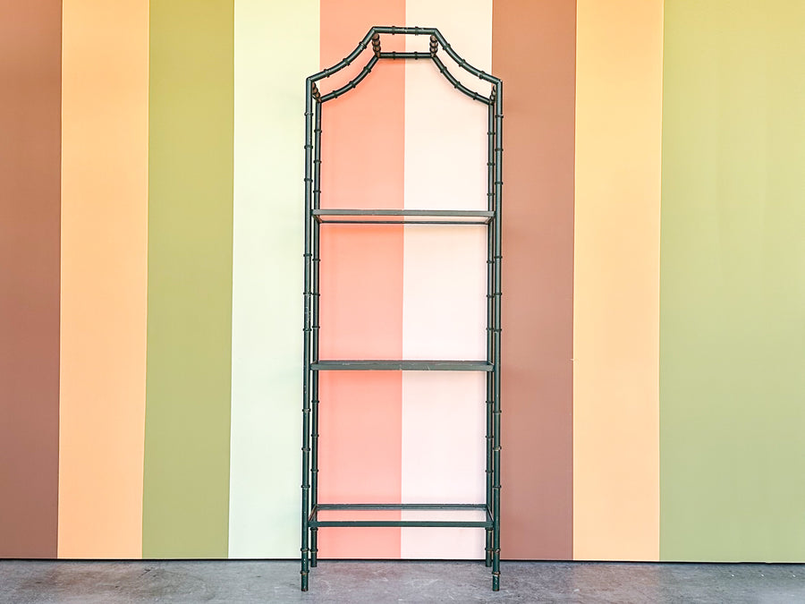 Faux Bamboo Metal Etagere