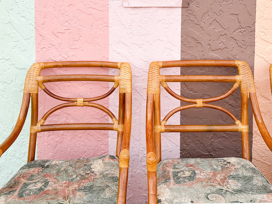 Set of Four Rattan Dining Chairs