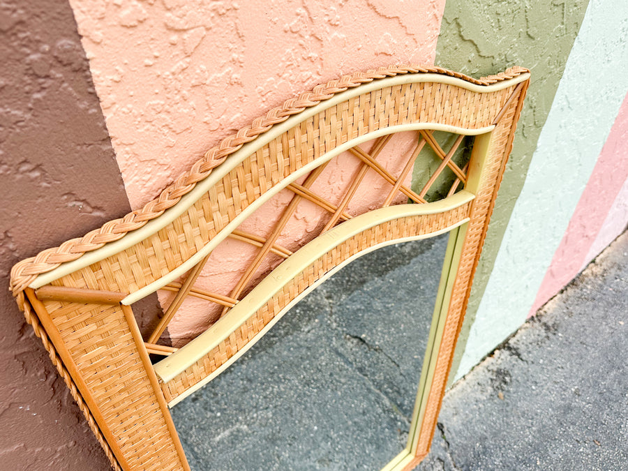 Braided Rattan Mirror