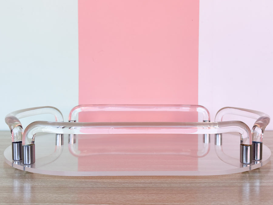 Lucite and Chrome Tray
