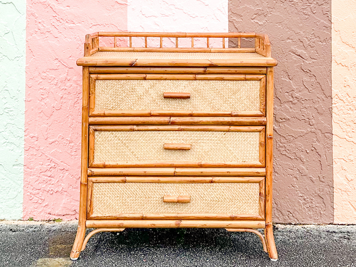 Island Chic Oversized Rattan Nightstand