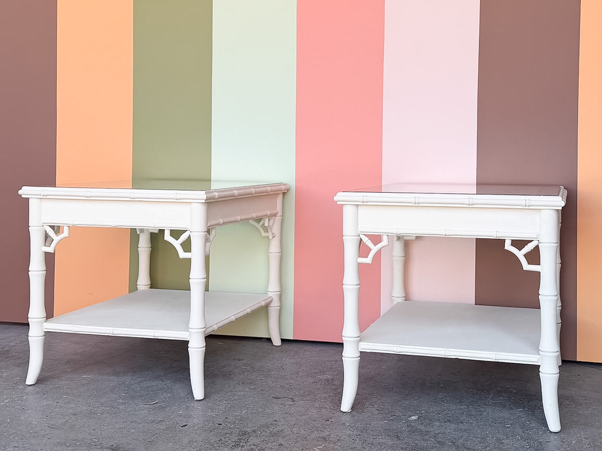 Pair of Painted Chippendale Side Tables