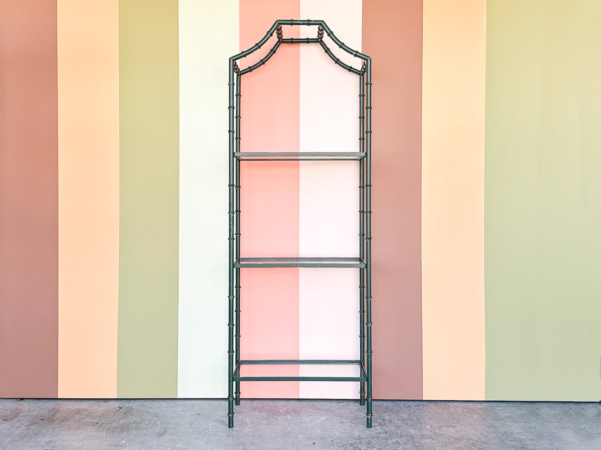 Faux Bamboo Metal Etagere