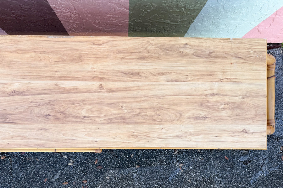 Old Florida Laminate and Rattan Cabinet