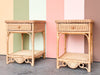 Pair of Whimsical Wicker Nightstands