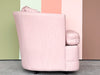 Pretty In Pink Upholstered Swivel Barrel Chair