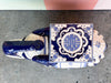 Blue and White Trunks Up Elephant Garden Seat