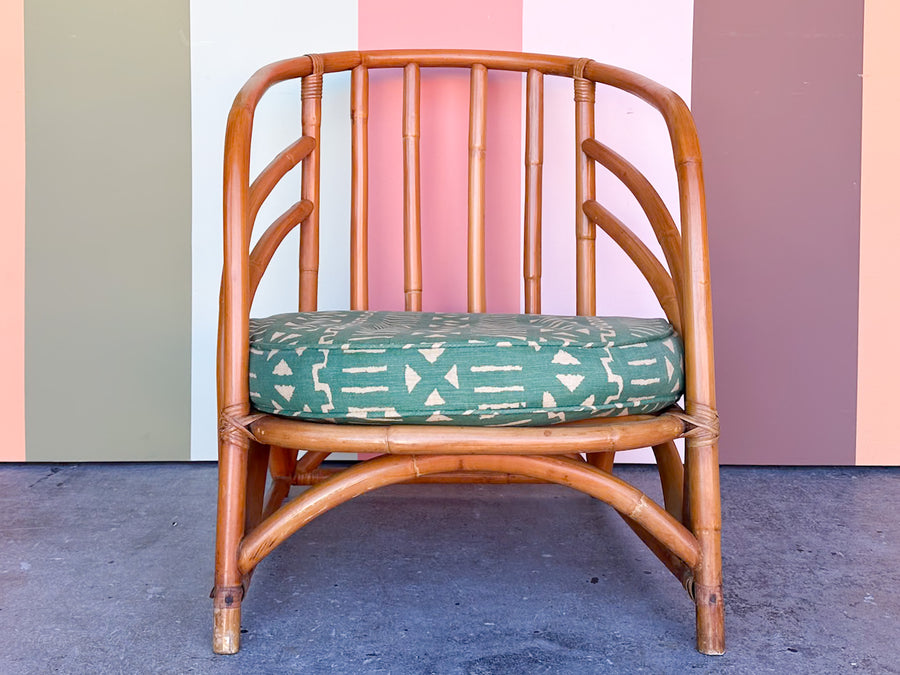 Cute Old Florida Rattan Barrel Chair
