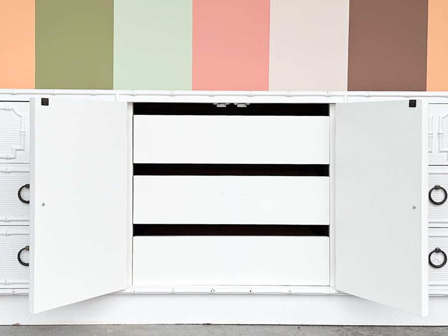 Palm Beach Style Faux Bamboo Credenza