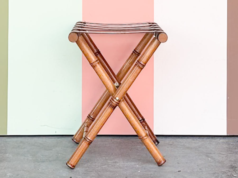 Folding Faux Bamboo Luggage Rack