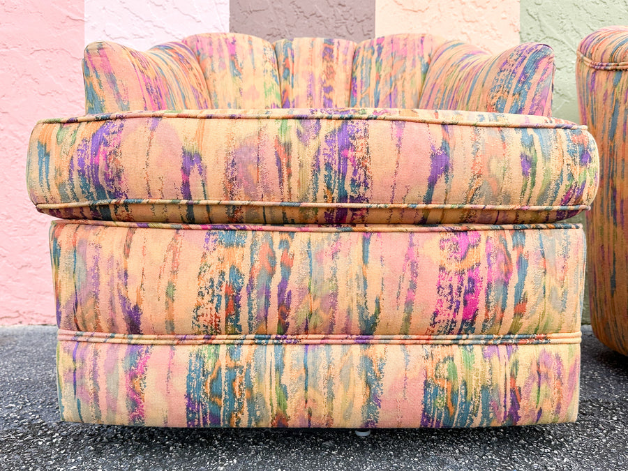 Pair of So Colorful Barrel Swivel Chairs