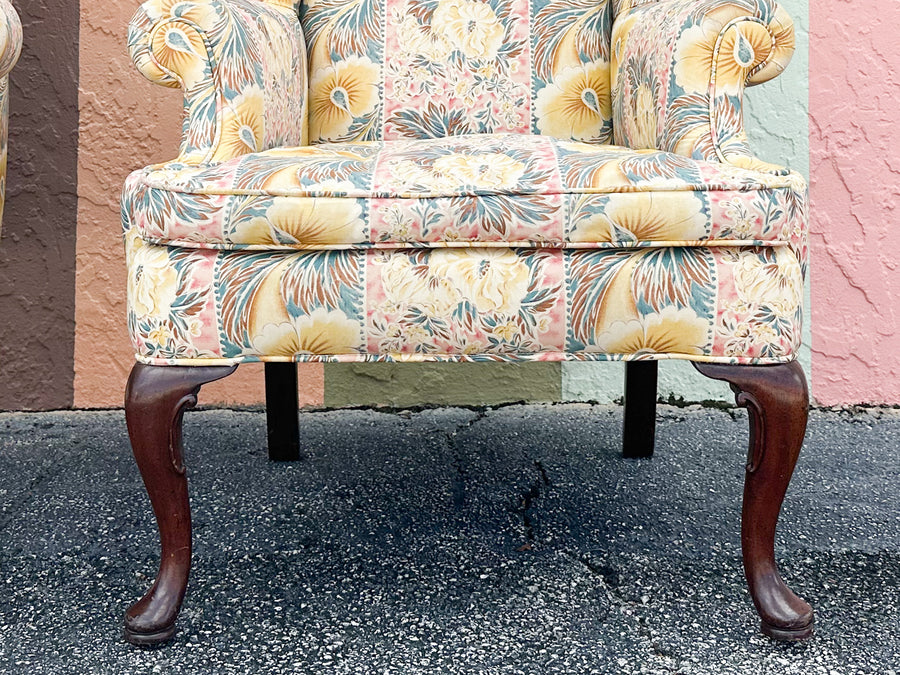 Pair of Palm Beachy Wingback Chairs