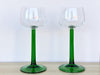 Set of Eleven Green Stemware