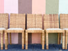 Set of Eight Baldwin Style Rattan Wrapped Dining Chairs