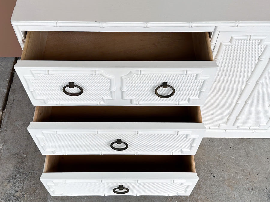 Palm Beach Style Faux Bamboo Credenza
