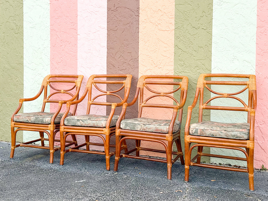 Set of Four Rattan Dining Chairs