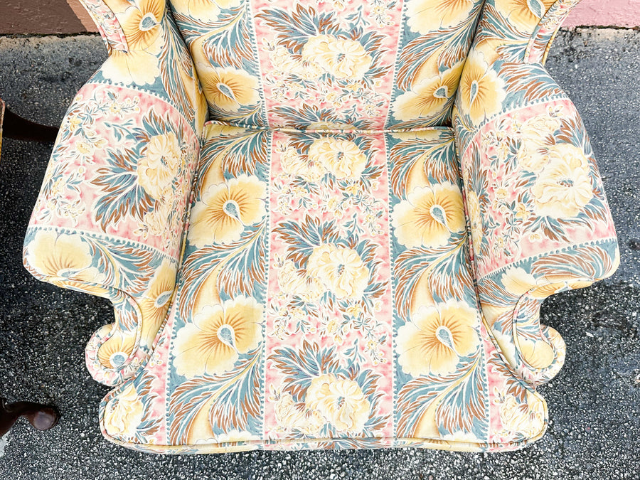 Pair of Palm Beachy Wingback Chairs