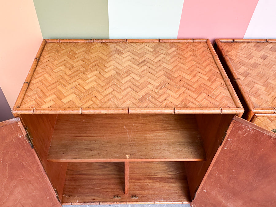 Pair of Old Florida Style Oversized Nightstands