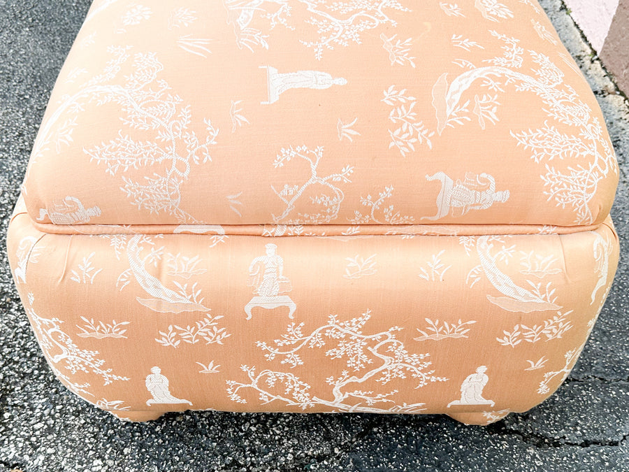 Peach Pagoda Upholstered Pouf