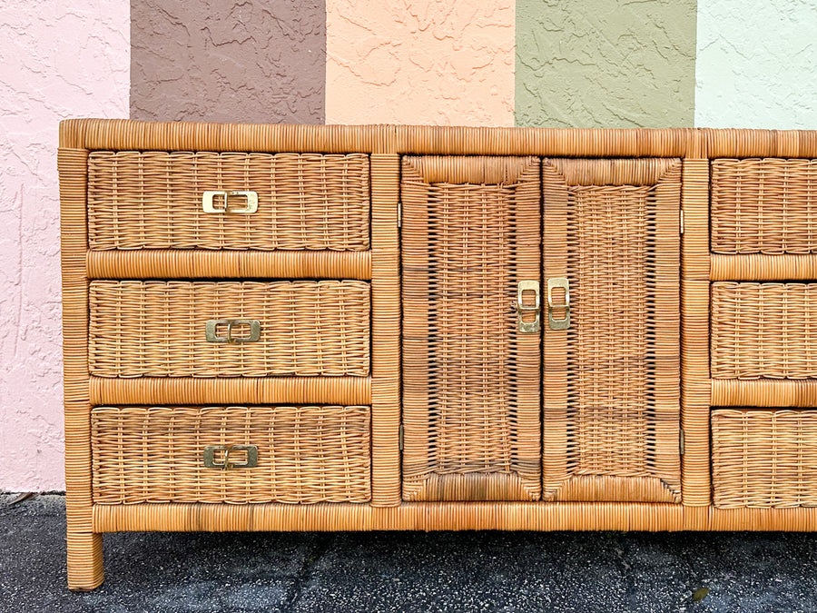 Coastal Chic Wicker Dresser