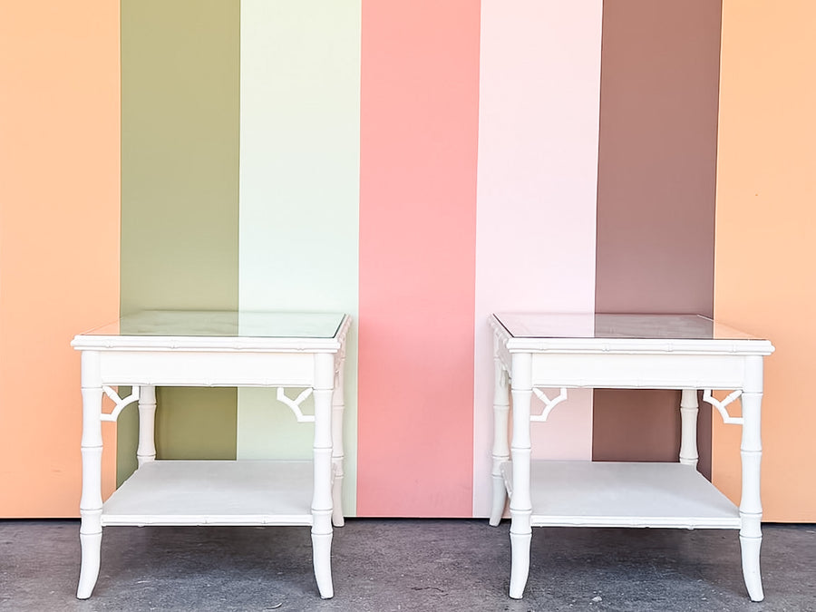 Pair of Painted Chippendale Side Tables