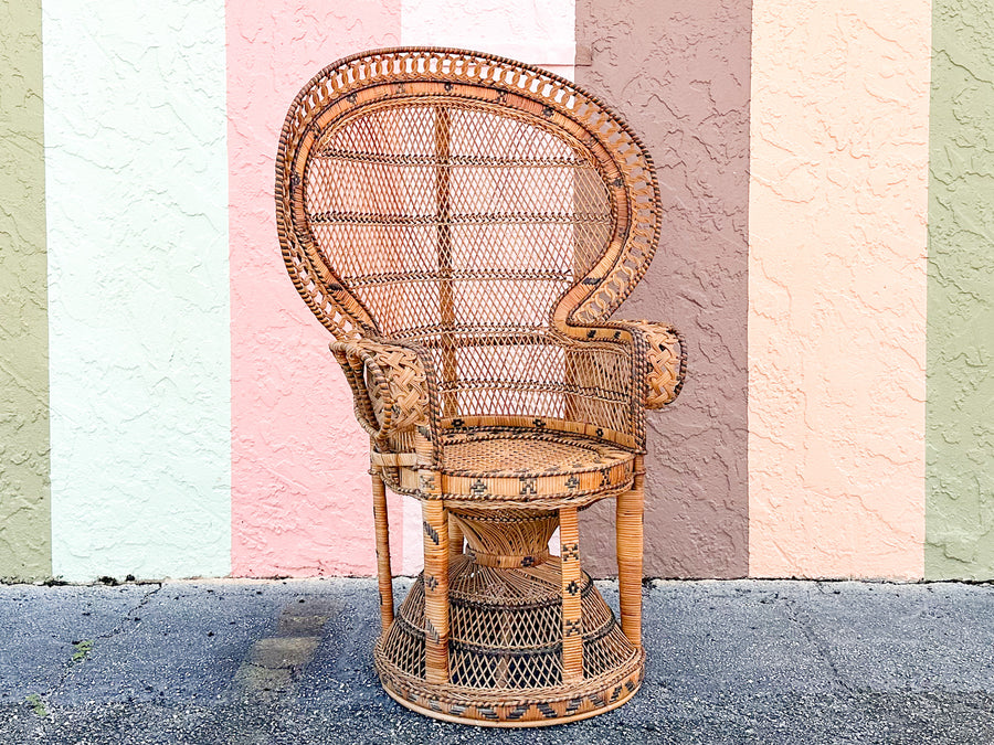 Petite Natural Rattan Peacock Chair