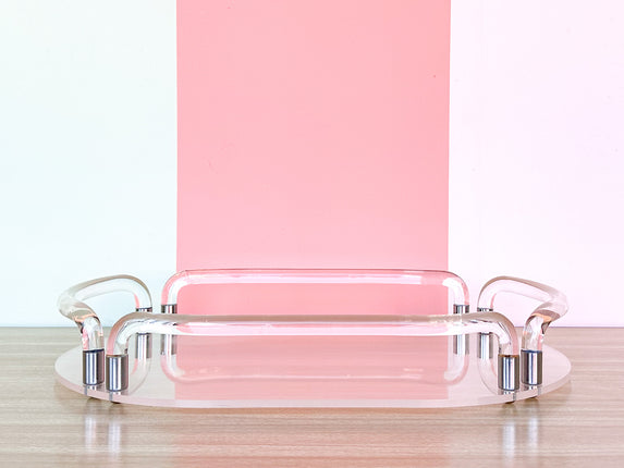 Lucite and Chrome Tray